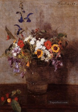  flowers - Diverse Flowers Henri Fantin Latour